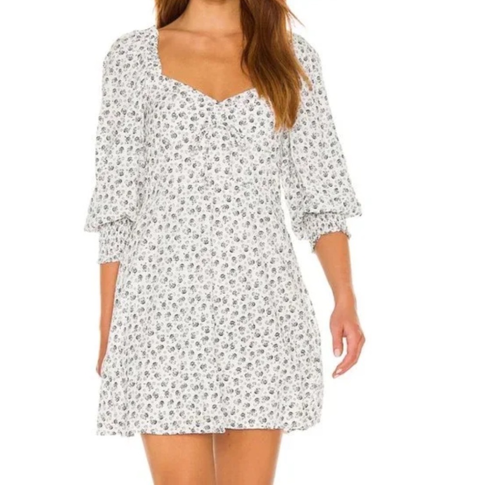 Faithfull the Brand Arianne Mini Dress in La Blue Floral Print